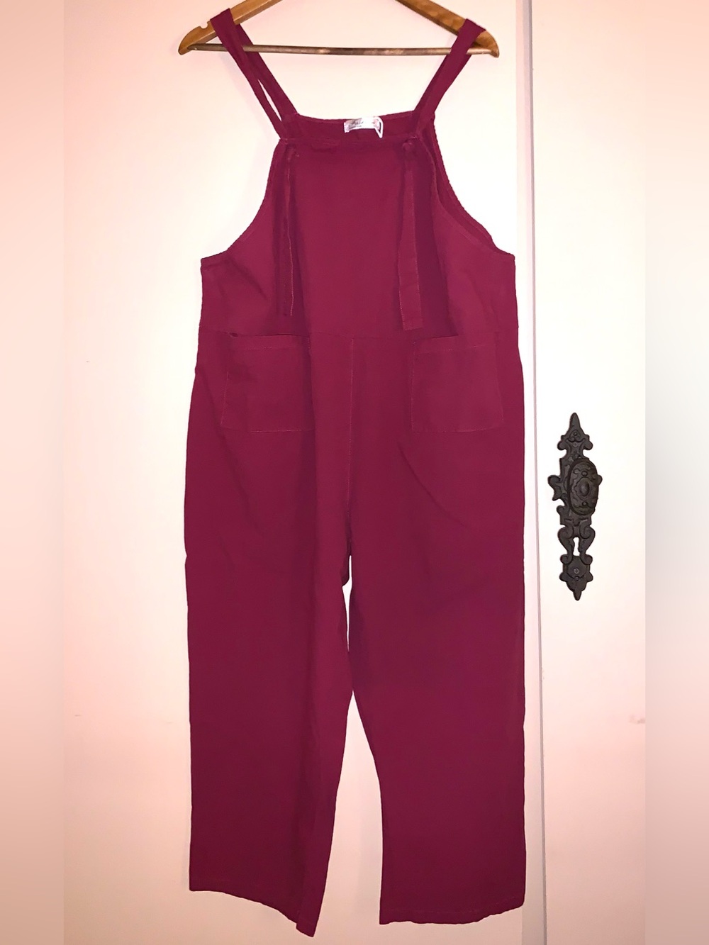 Women’s Burgundy Oversized Overalls